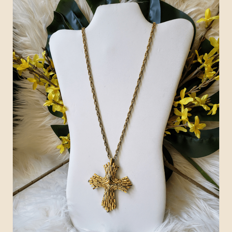 Large gold 2025 cross necklace