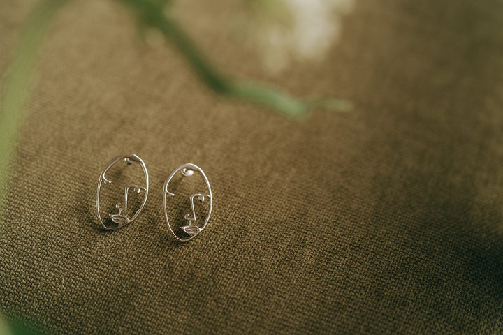 Funky Face Studs - Gold or Silver