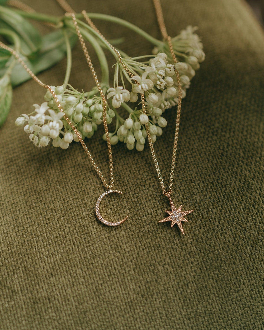 Sutton Stone Star and Crescent Moon Necklaces