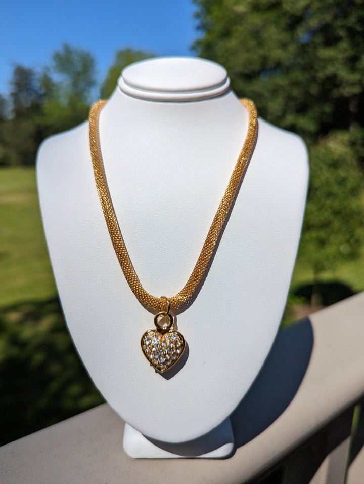 vintage gold heart necklace