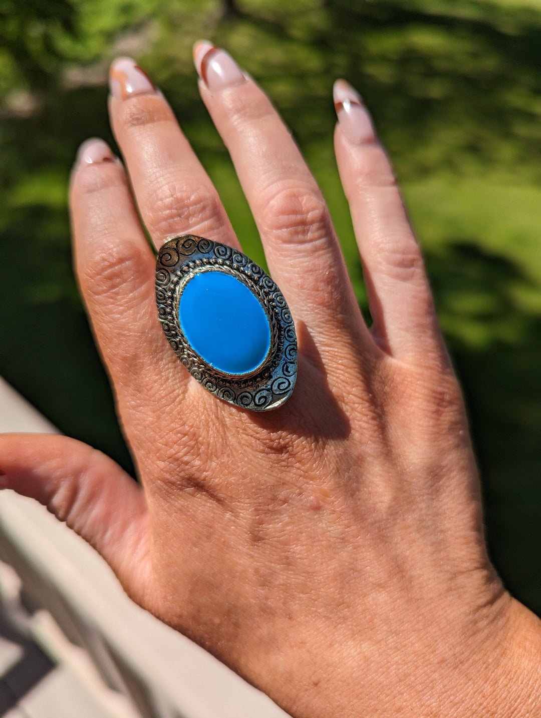 Vintage - Blue Stone Silver Ring