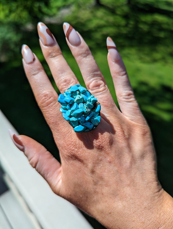 Vintage - Turquoise Chip Ring