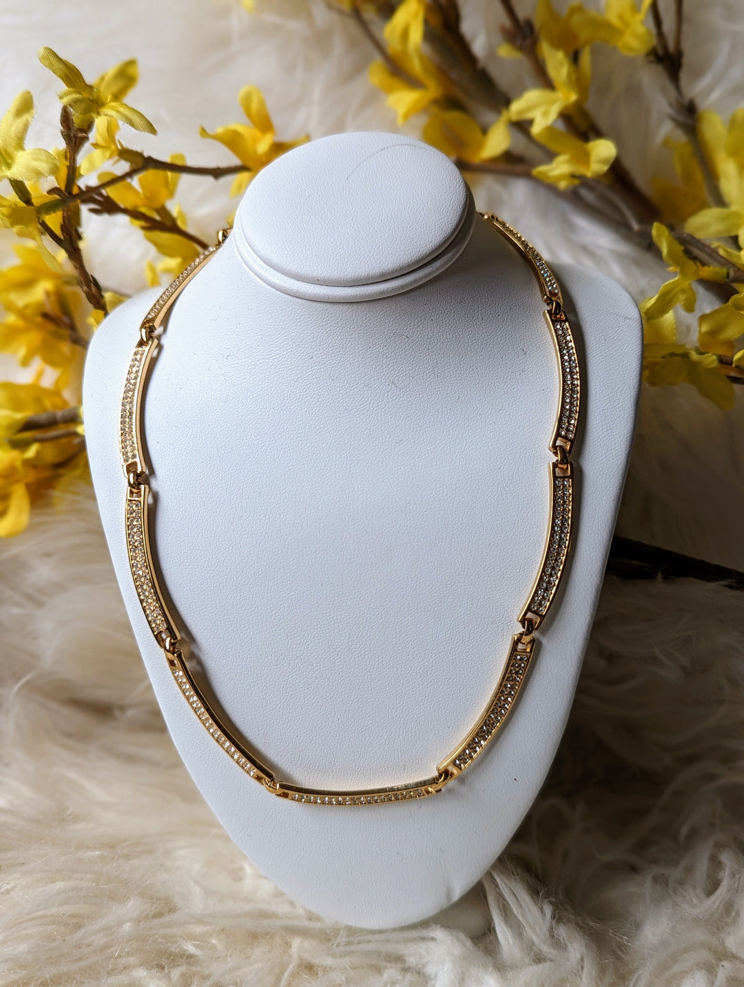  Gold Pave Crystal Necklace