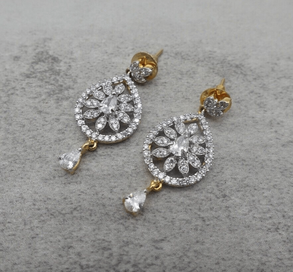 Vintage - Rhinestone Crystal Drop Earrings