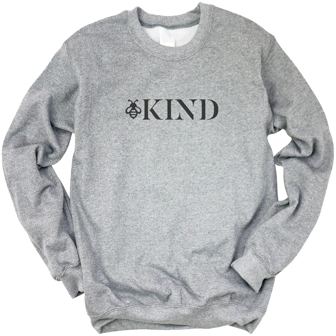 bee kind gray sweatshirt