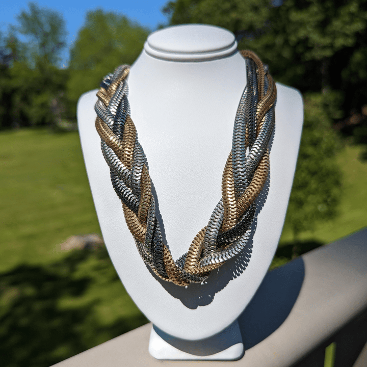 Vintage - Mixed Metal Braided Necklace