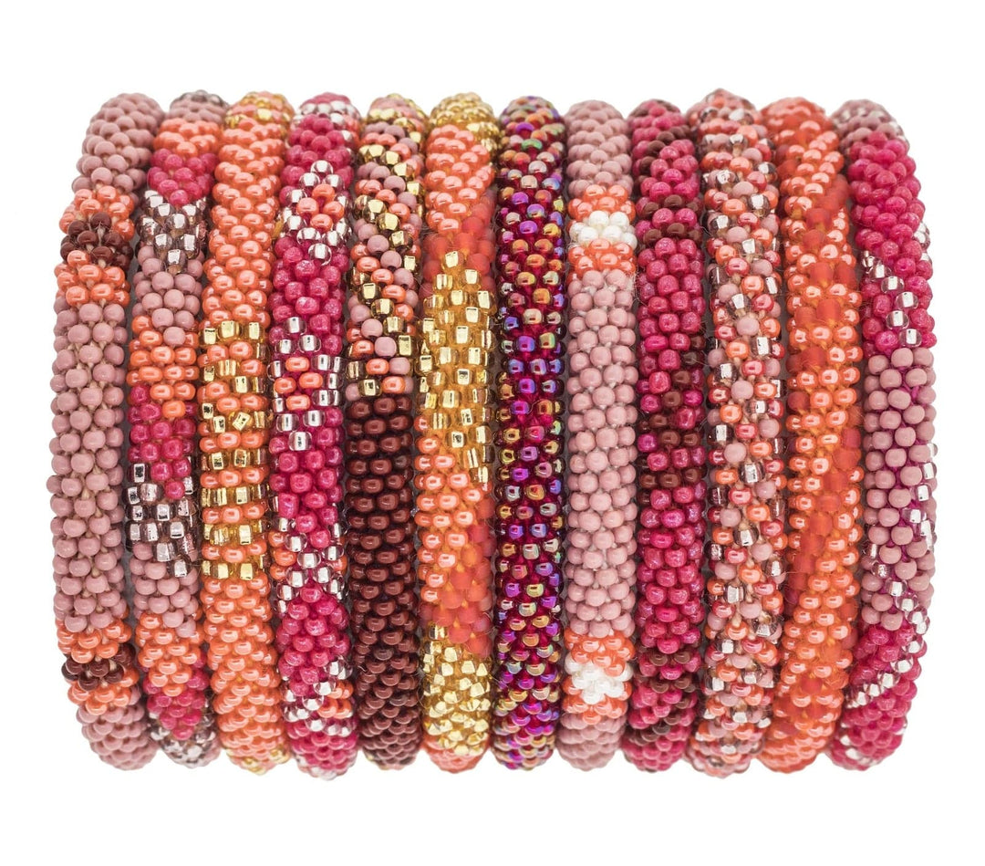 Adult Roll-On Handmade Bracelets - Grapefruit Colors