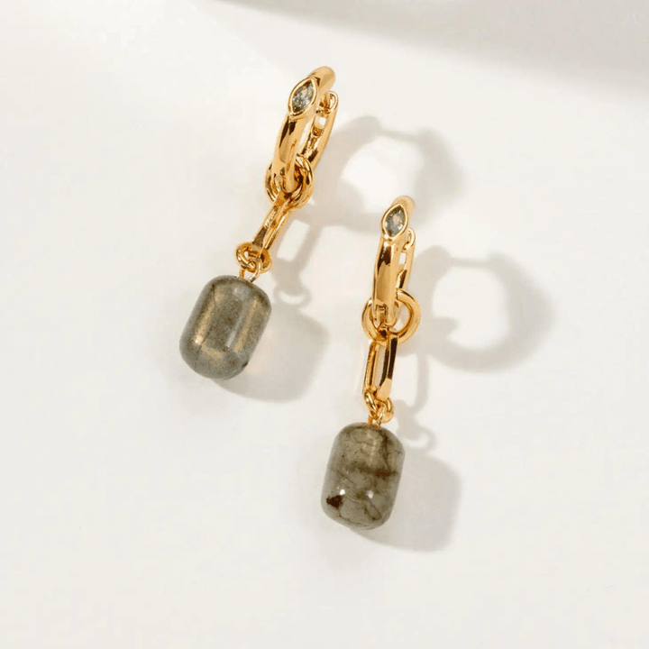 labradorite gold earrings
