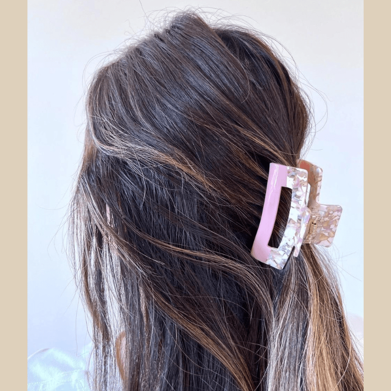 Colorblock Claw Clip pink