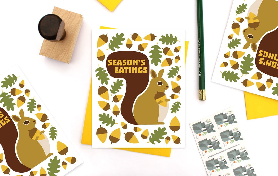 Season's Eatings Squirrel Card