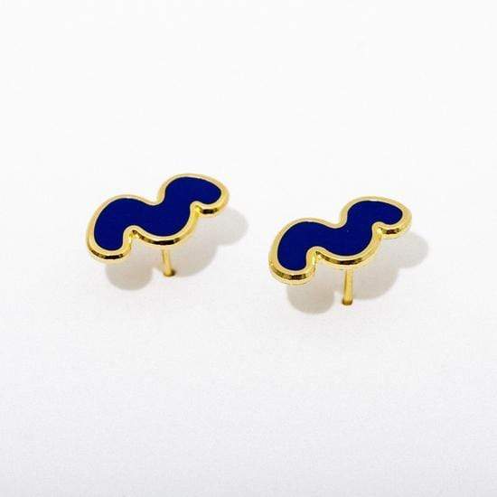 blue squiggle earrings