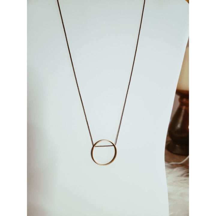 brass circle necklace