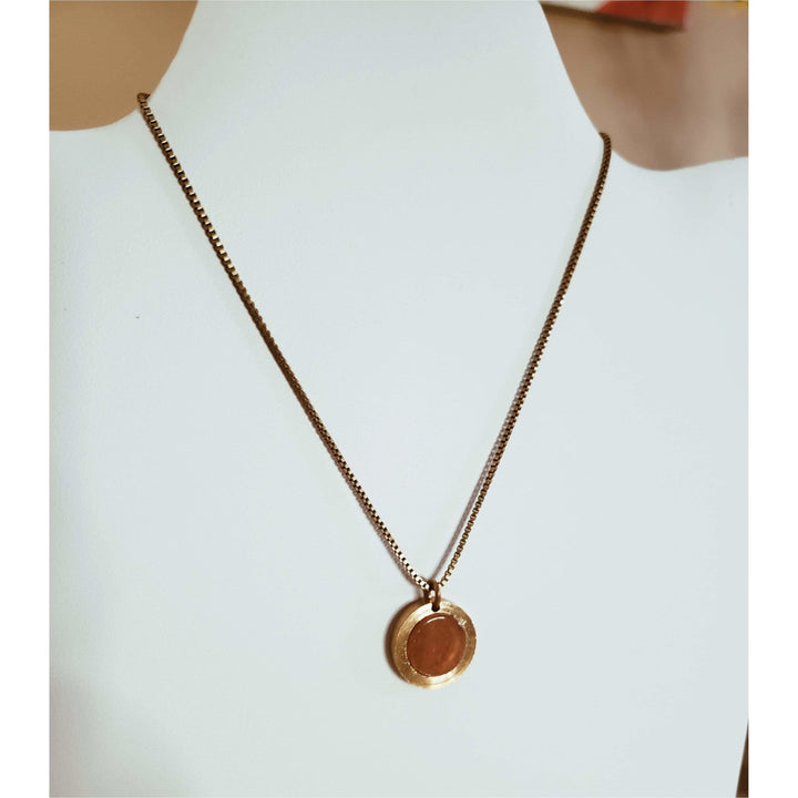 brown gemstone necklace
