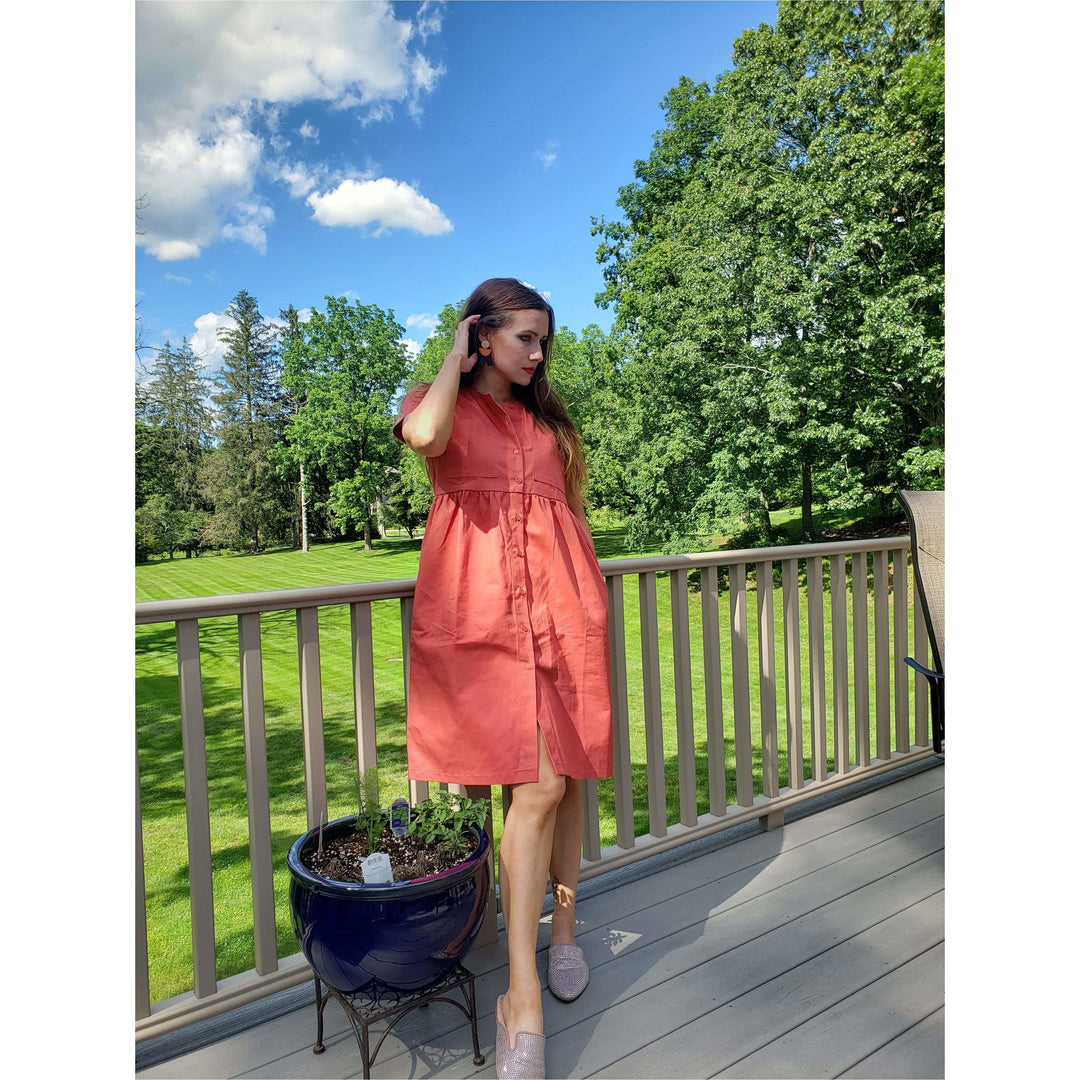 coral sustainable dress