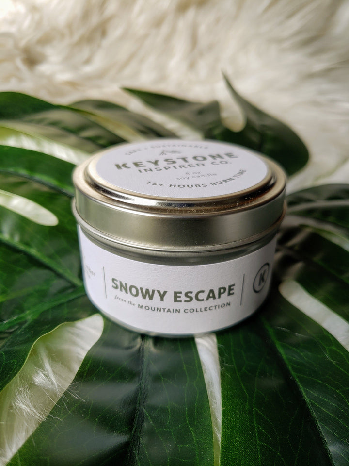 Snowy Escape Travel Tin Candle