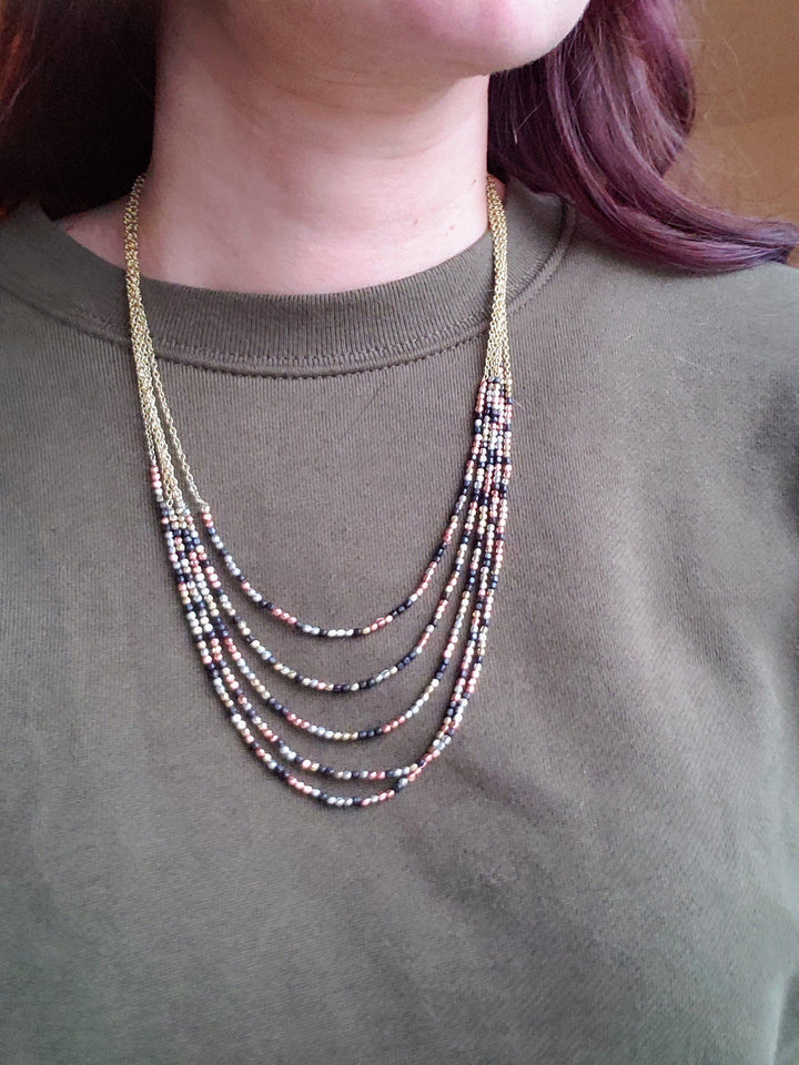mixed metallic necklace