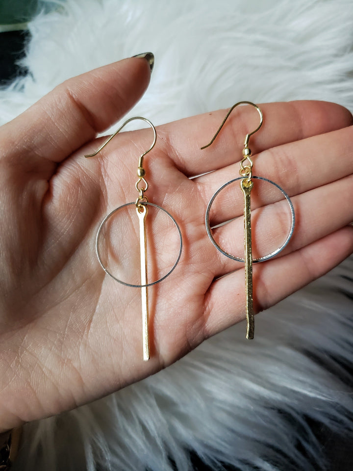 silver and gold handmade earrings