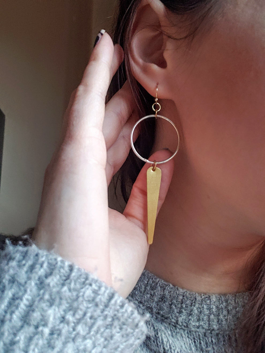 silver and gold statement earrings