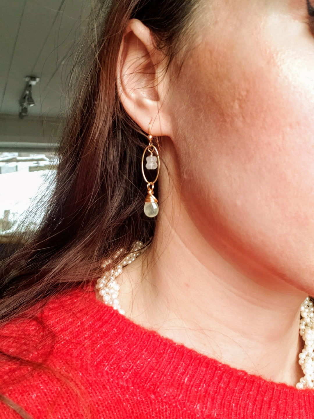 moonstone bangle earrings