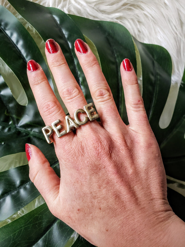 gold peace ring