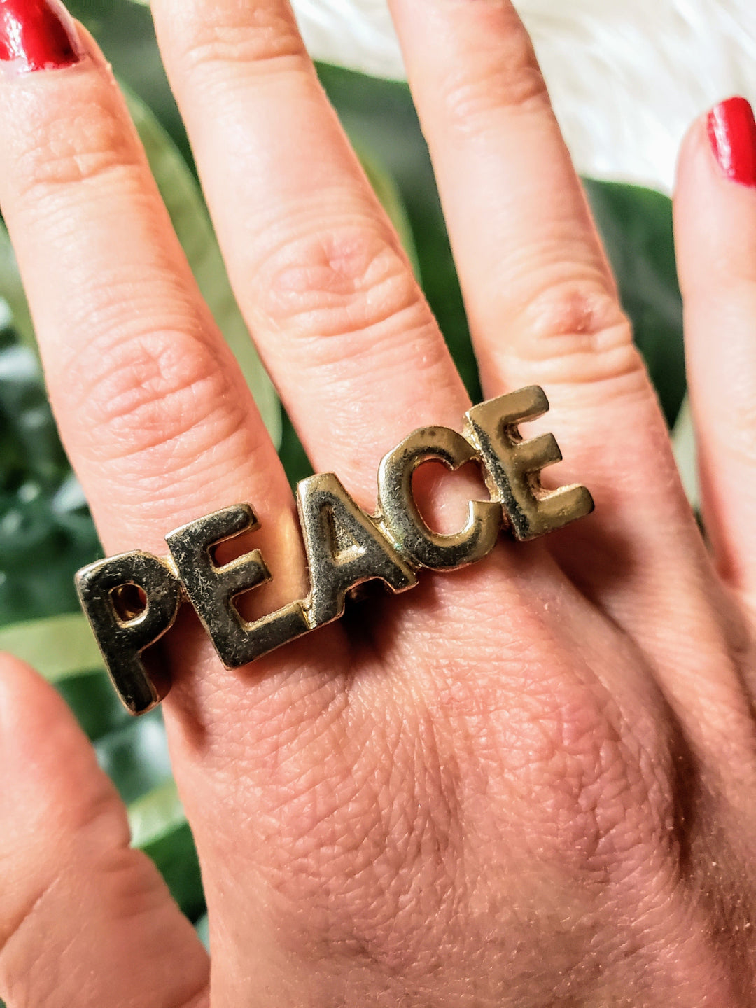 peace double finger ring