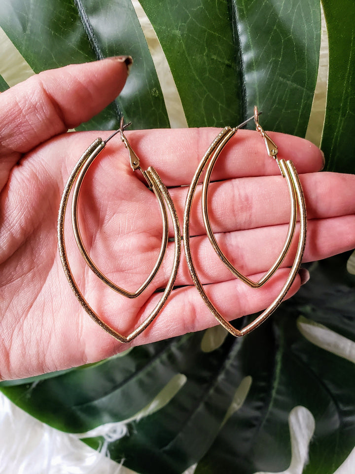 Vintage - Gold Marquise Hoops