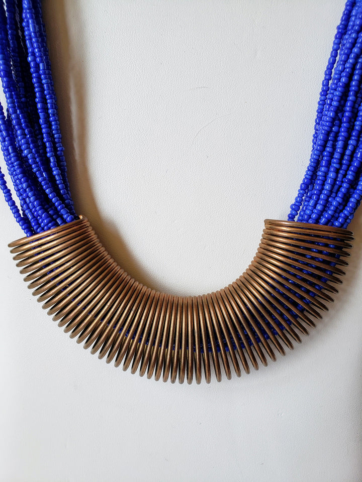 brass and beaded necklace