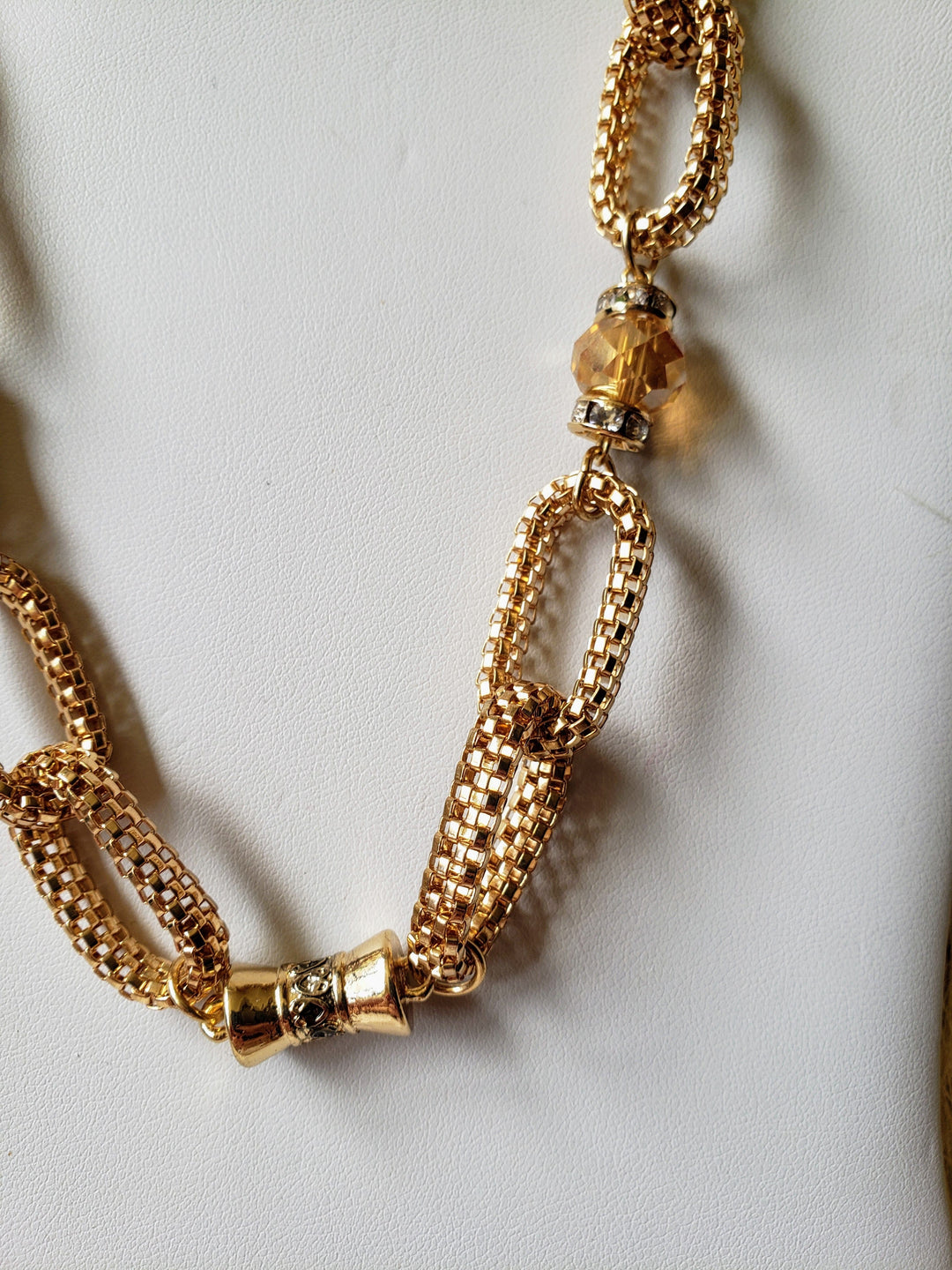 vintage gold beaded necklace