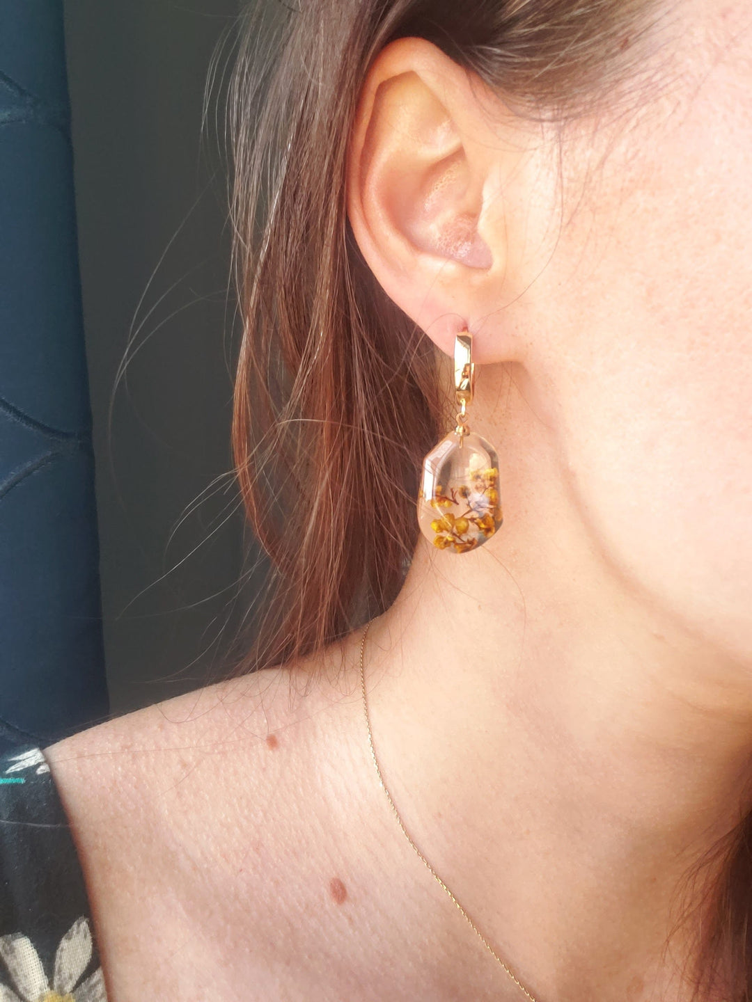 pressed flower earrings