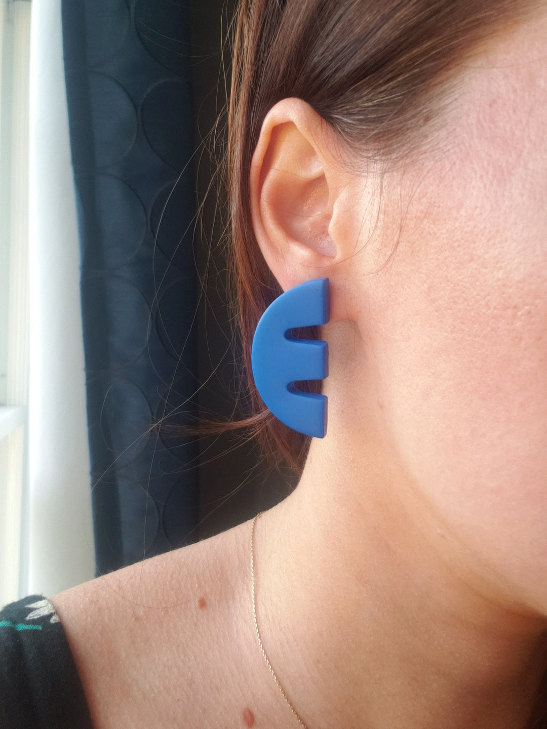 blue polymer clay earrings
