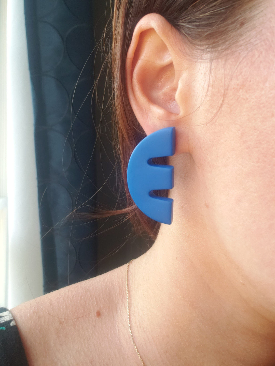blue polymer clay earrings