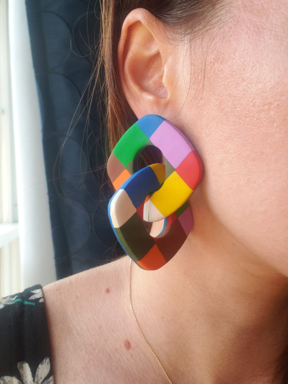 colorful polymer clay earrings