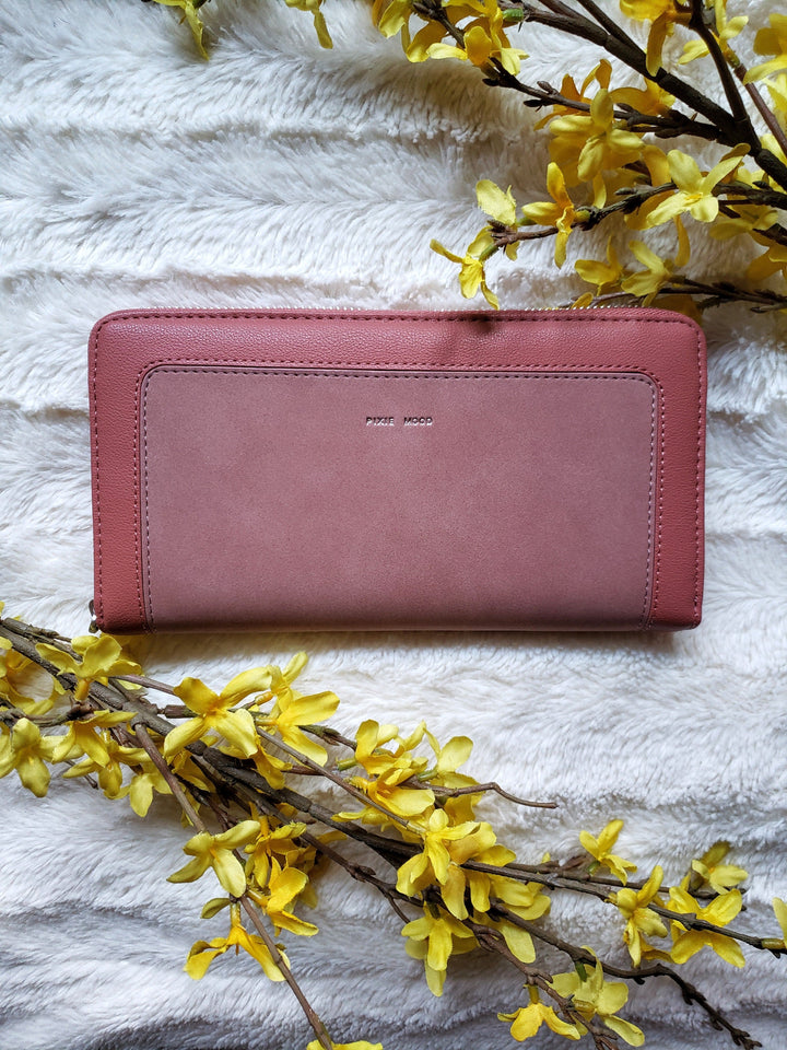 vegan leather wallet pink