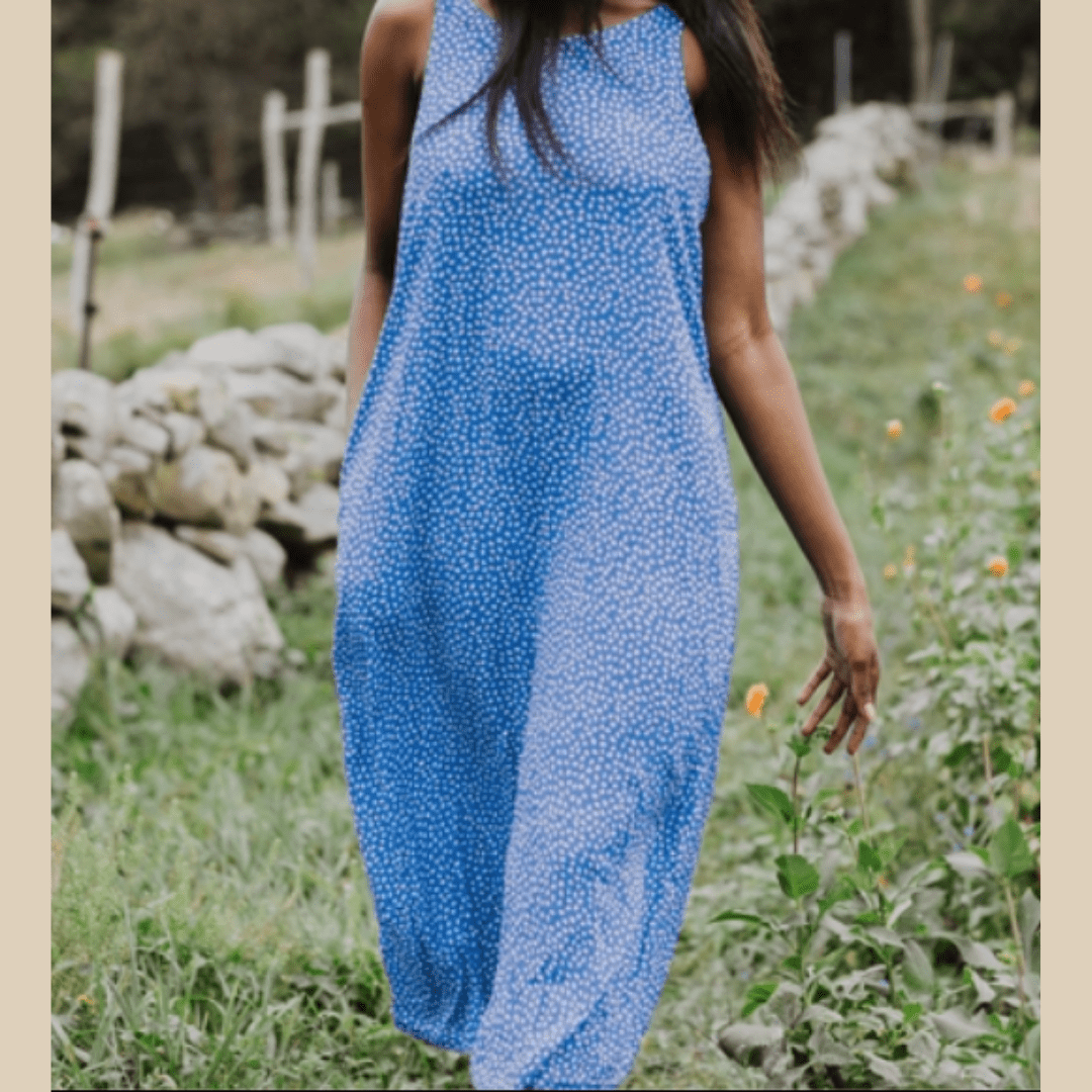 blue sustainable dress