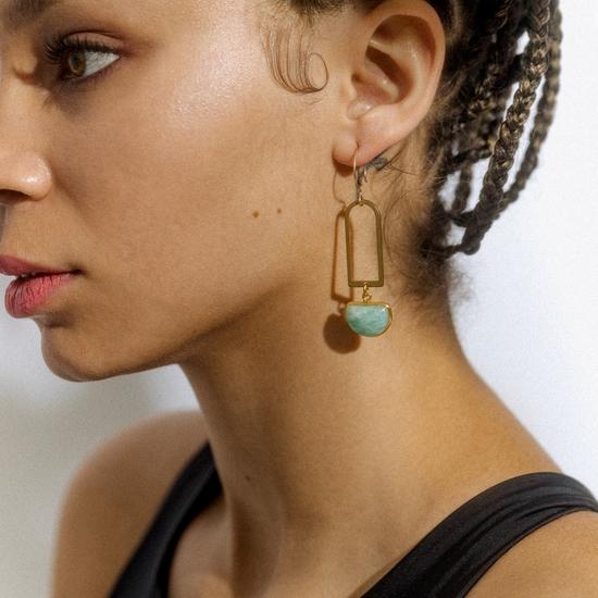 statement amazonite earrings