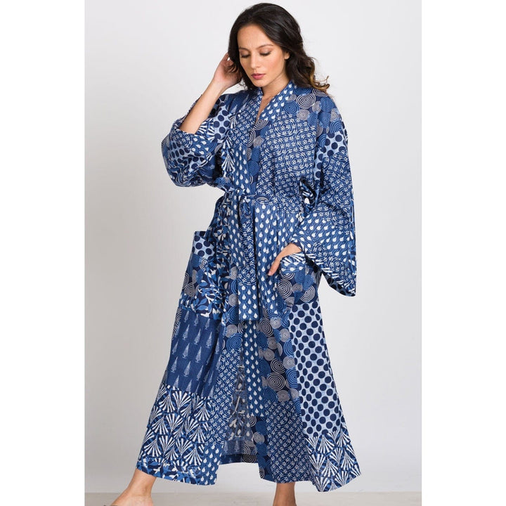 blue kimono robe