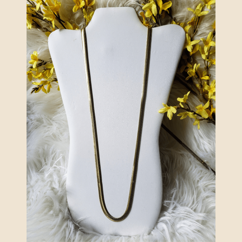 vintage gold herringbone necklace