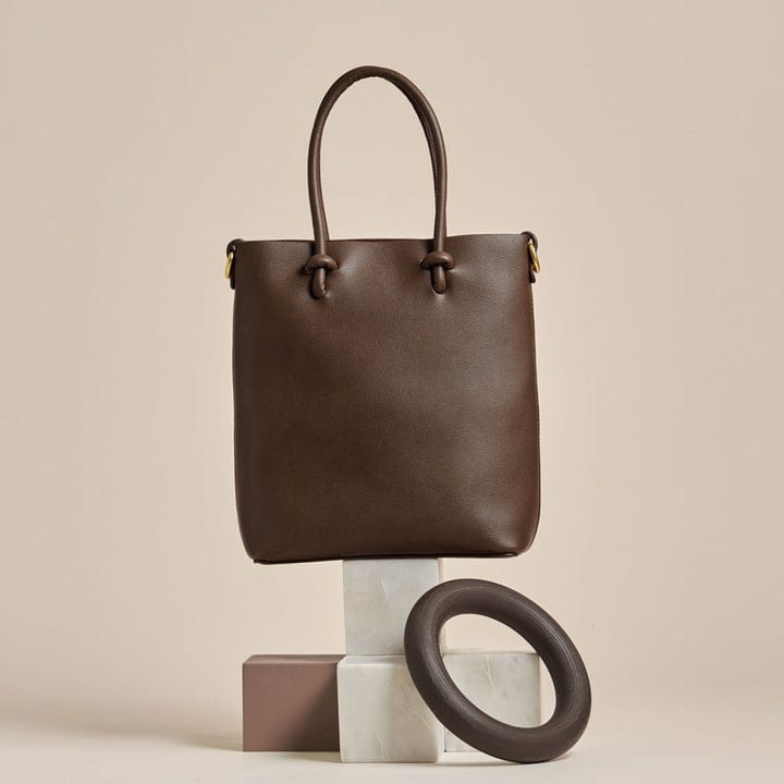 brown vegan handbag