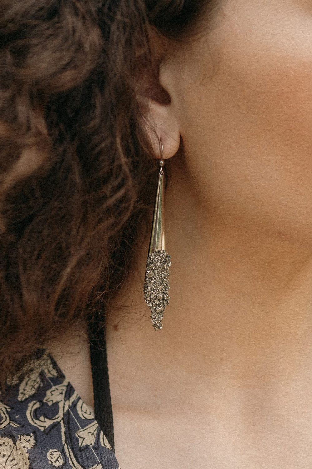 silver druzy earrings