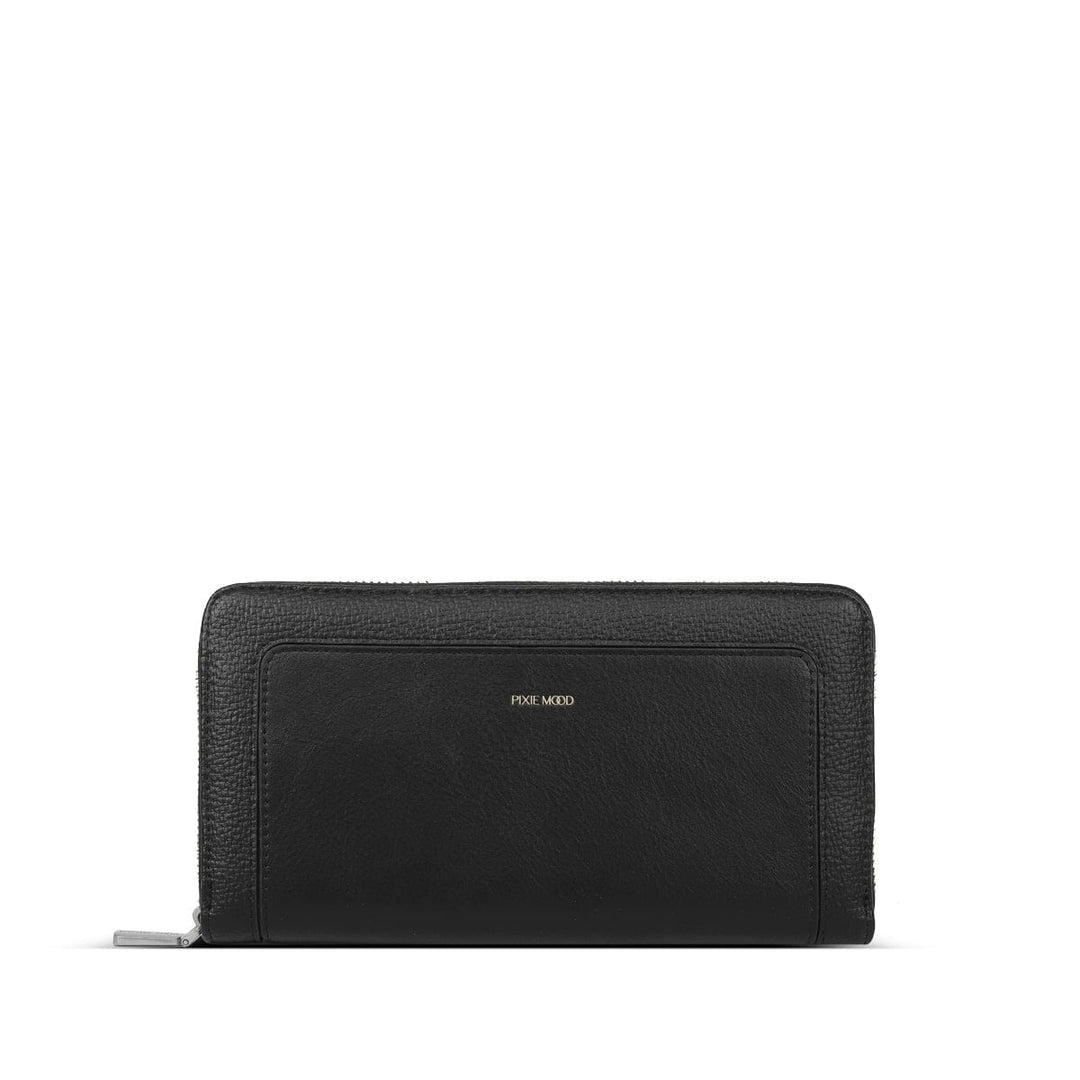 vegan leather wallet black