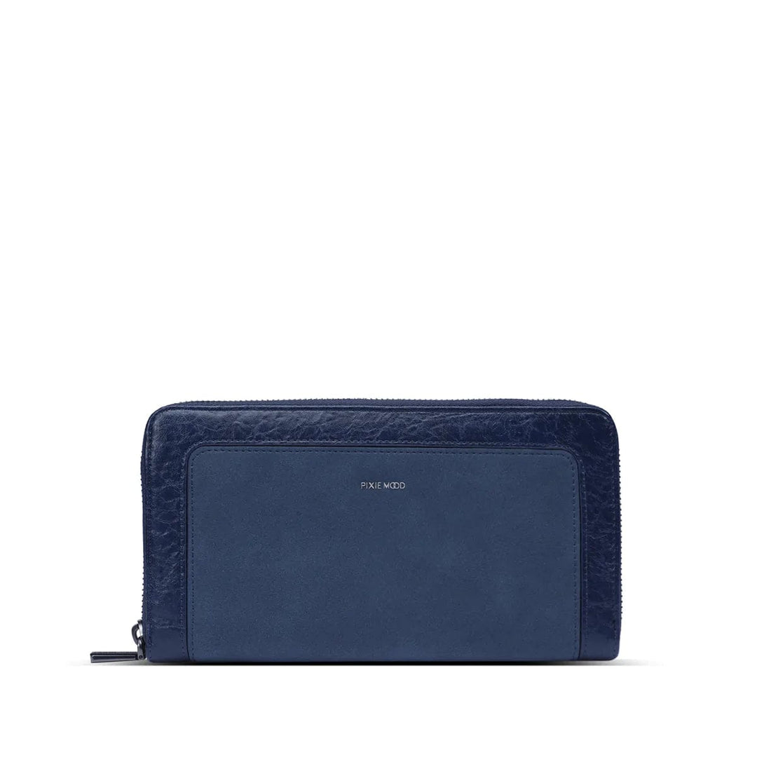 vegan leather wallet blue