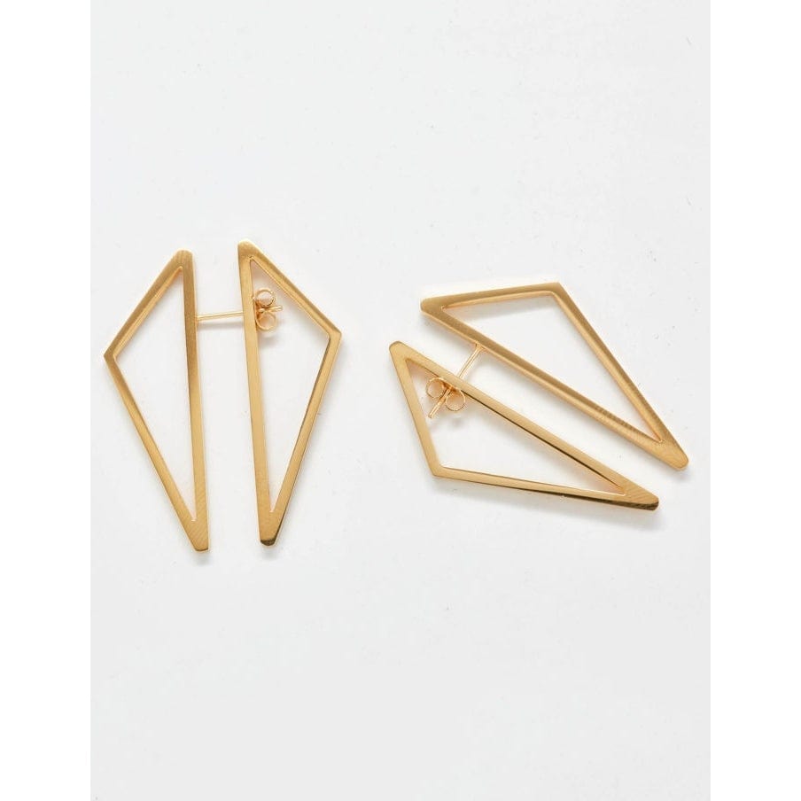gold triangle earrings