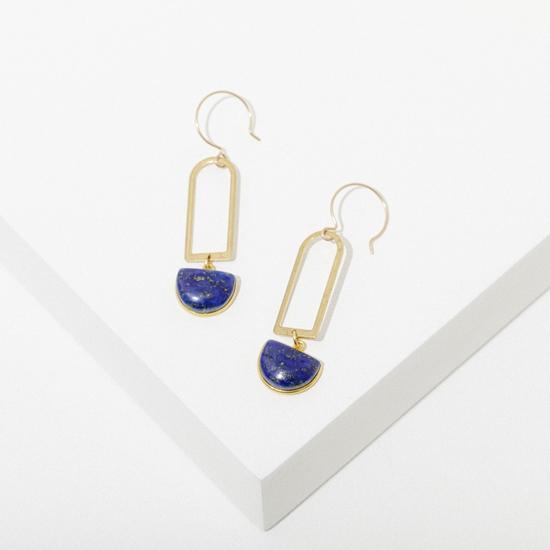 lapis and gold earrings