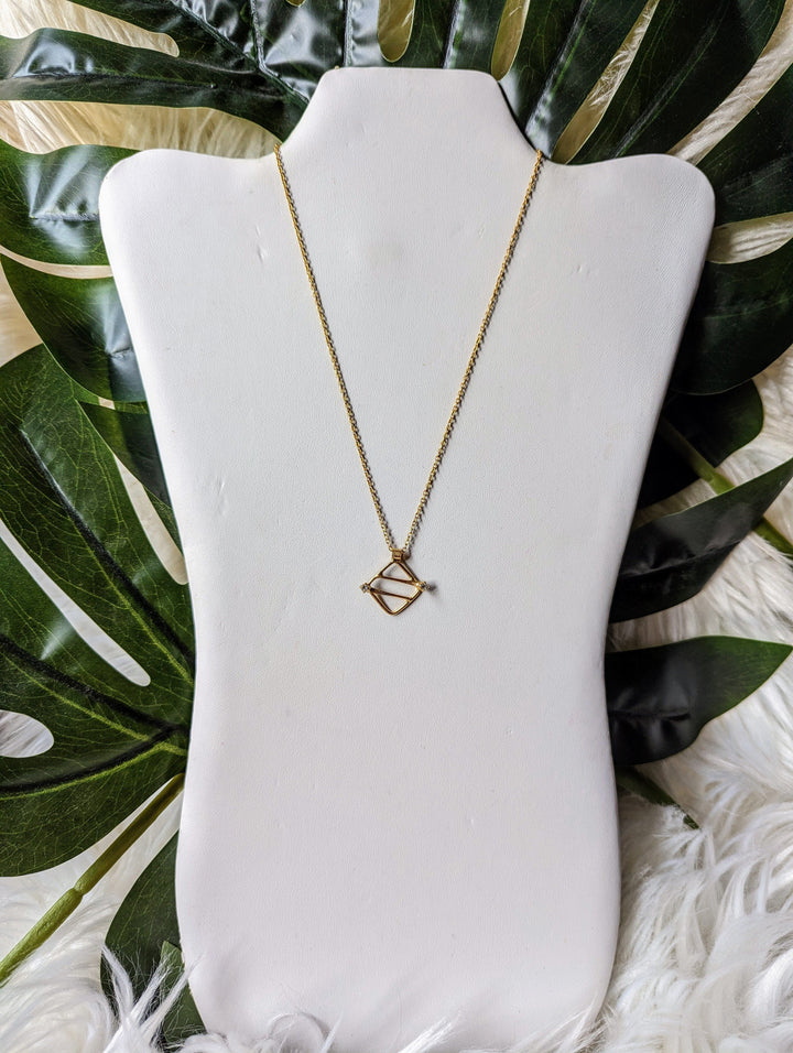 Vintage - Gold Square Diamond Necklace