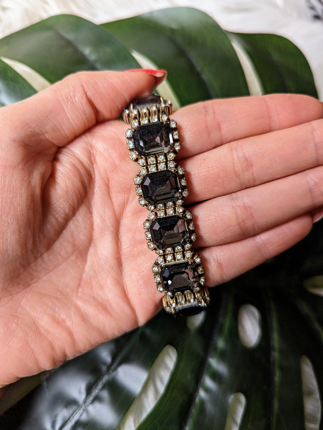 Vintage - Dark Stone Beaded Bracelet