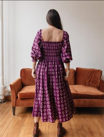 purple cotton dress