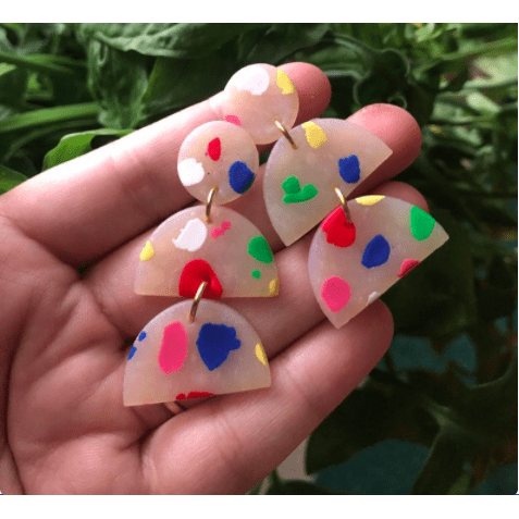 rainbow terrazzo earrings