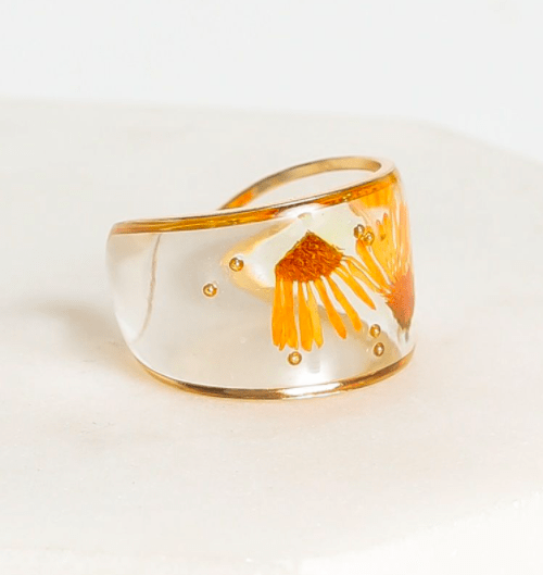 orange flower ring