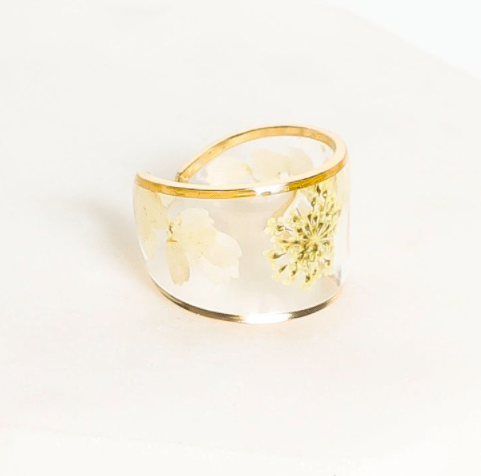cream flower ring