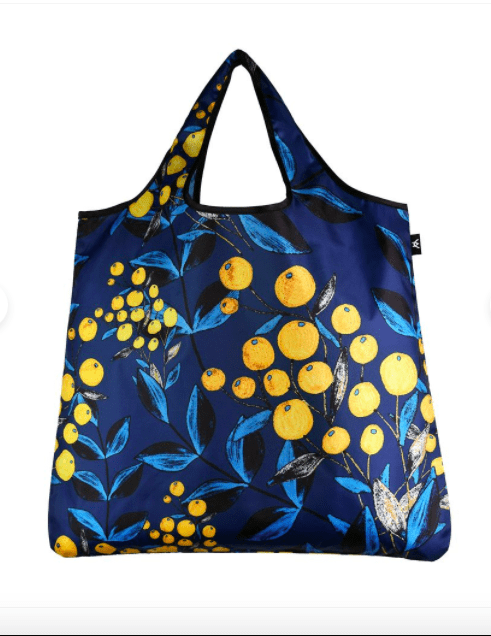 reusable blue and yellow bag